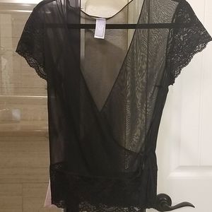 Sheer black top